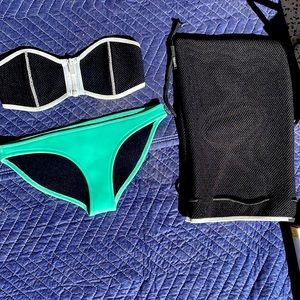 TRIANGL Neoprene Swimsuit Sm Top XSM Bottom WITH Neoprene Bag
